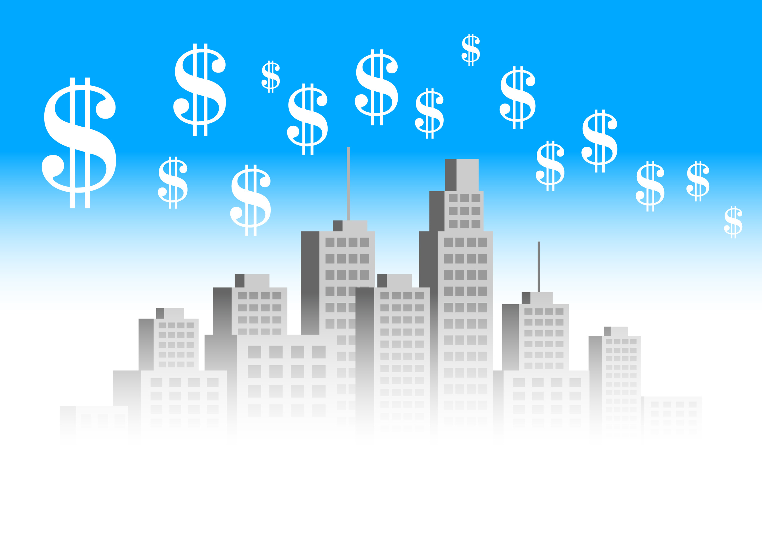 dollars above building